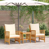 Garden Sofa Set with Cushion 3 pcs Brown Solid acacia wood 4106447