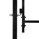 Garden Fence Gate with Arched Top Steel 2x5 m Black 144372