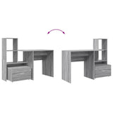 Desk Grey Sonoma 131.5 x 50 x 106.5 cm Engineered Wood 3337270