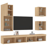 5 Piece TV Wall Units with LED Sonoma Oak Engineered Wood 3216677