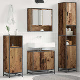 Bathroom Furniture Set with Door 3 pcs Old Wood Engineered Wood 3402551