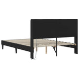 Bed Frame with LED Strip Lights Black 135 x 190 cm Faux Leather 42027994