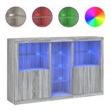 Sideboard with LED Lights Grey Sonoma 162x37x100 cm 3209175