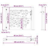 Garden Gate with Lock Black 110 x 105 cm Powder-Coated Steel 42015894