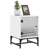 Bedside Cabinets with Glass Doors 2 pcs White 35x37x50 cm 836519
