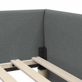 Corner Bed Frame with Headboard Dark Grey 80 cm x 200 cm Velvet 42016028