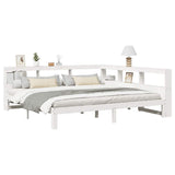 Bookcase Bed without Mattress White 180x200 cm Super King Solid Wood Pine 3324374