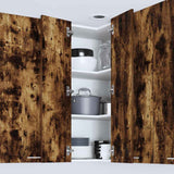 Hanging Cabinet with Door Smoked Oak and White 57 x 57 x 100 cm 884374