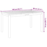 5 Piece Garden Dining Set 140x80x74 cm Solid Wood Acacia 3295257