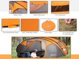 4-5 Person Pop-up Camping Tent Family Tent w/ 2 Mesh Windows & PVC Windows Portable Carry Bag for T3398P348706