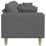 Fabric Sofa with Cushion Dark Grey 208 cm Fabric 3335144