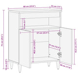 ZNTS Sideboard 60x33x75 cm Solid Wood Mango 4017817