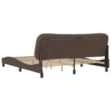 ZNTS Bed Frame with LED Lights Brown 180x200 cm Super King Faux Leather 3213950