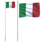 Italy Flag and Pole 6.23 m Aluminium 3147097