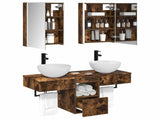 Bathroom Cabinet Set 5 pcs Smoked Oak Engineered Wood 3406291