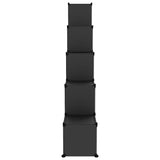 Storage Cube Organiser with 15 Cubes and Doors Black PP 340554