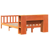 Bookcase Bed without Mattress Wax Brown 150x200 cm King Size Solid Wood 3322101