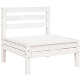 Garden Sofa White Solid pine wood 3-seater Modular Garden Sofa 838027