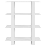 Book Cabinet/Room Divider High Gloss White 100x30x123.5 cm 811544