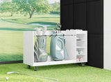 Golf Cabinet with Wheel Plain White 120 x 45 x 98 cm 899471