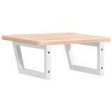 Basin Shelf Wall Mounted Steel and Solid Wood Oak 3302382