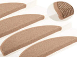 Stair Mats 15 pcs 56x17x3 cm Light Brown Half Round 149851