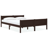 Bed Frame without Mattress Solid Pinewood Dark Brown 120x200 cm 322119