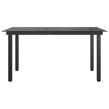 42788 Garden Table Black 150x90x74 cm Aluminium and Glass