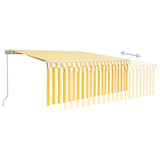 Manual Retractable Awning with Blind&LED 4x3m Yellow&White 3069303