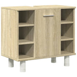 ZNTS 3 Piece Bathroom Furniture set Sonoma Oak Engineered Wood 3324975