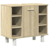 ZNTS 3 Piece Bathroom Furniture set Sonoma Oak Engineered Wood 3324975