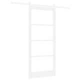 Sliding Door White 93 x 211 cm Solid Pine Wood and Glass 3332430