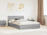 Bed Frame with Drawer Grey Sonoma 135 x 190 cm Engineered Wood 3408277