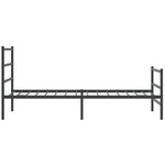 Metal Bed Frame without Mattress with Footboard Black 100x190cm 355377