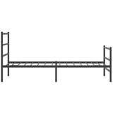 Metal Bed Frame without Mattress with Footboard Black 100x190cm 355377