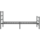 Metal Bed Frame without Mattress with Footboard Black 100x190cm 355377