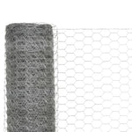 ZNTS Chicken Wire Fence Galvanised Steel 25x1.5 m Silver 143329