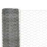 ZNTS Chicken Wire Fence Galvanised Steel 25x1.2 m Silver 143332