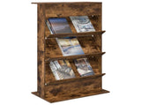 Magazine Rack Smoked Oak 70 x 41 x 126 cm Engineered Wood 899531