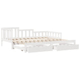 Daybed with Trundle and Drawers without Mattress White 80x200 cm 3302220