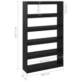 Book Cabinet/Room Divider Black 100x30x167.5 cm Solid Pinewood 808227