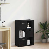 Book Cabinet/Room Divider Black Oak 60.5x30x90cm Engineered Wood 862473