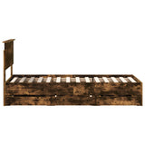 Bed Frame with Drawer Smoked Oak 75 x 190 cm Engineer Wood 3410760