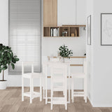 5 Piece Bar Set White Solid Wood Pine 3124743