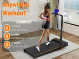 Folding Treadmill with Handrail & Adjustable Incline, 1-10 km/h Running Machine, Space Saving Low N601P303820B