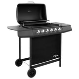 Gas BBQ Grill with 6 Burners Black 48551