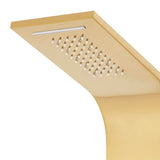 Shower Panel System Stainless Steel 201 Gold Curved 147716