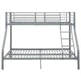 Bunk Bed Grey Powder-Coated Steel Twin and Full Durable 287904