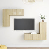 4 Piece TV Cabinet Set Sonoma Oak Engineered Wood 3079004