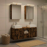 Bathroom Cabinet Set 5 pcs Smoked Oak Engineered Wood 3406395